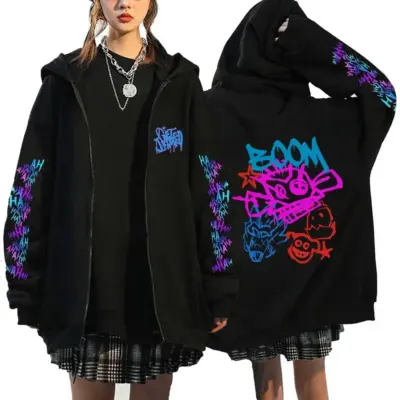 Arcane Jinx Wild Explosion Graphic Zipper Hoodie