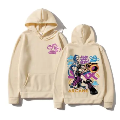 Jinx Arcane Zaun Rebel Character Graphic Hoodie