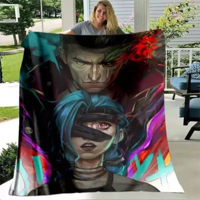 Jinx Arcane: League of Legends Fishbones Rocket Blanket
