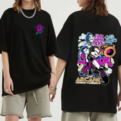 Jinx Arcane Zaun Rebel Graphic T-shirt