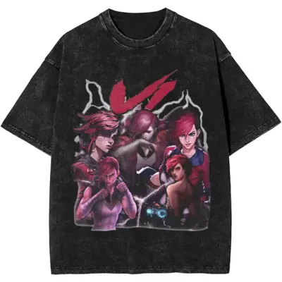 Arcane Vi Determined Enforcer Artwork Mineral Wash T-shirt