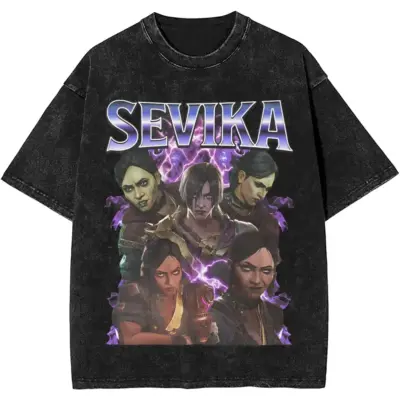 Arcane Sevika Iron Gauntlets Artwork Mineral Wash T-shirt