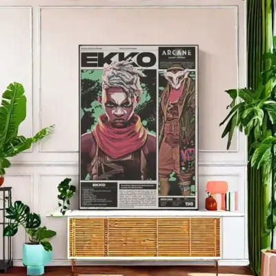 Arcane Ekko Dark Fantasy Wall Art