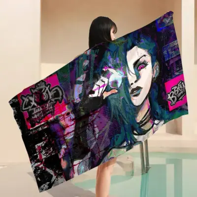 Arcane Jinx Powder Blue Hair Beach Towel