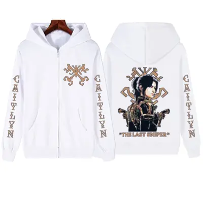 Arcane Caitlyn Kiramman Fearless Enforcer Graphic Zipper Hoodie