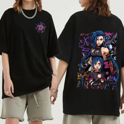 Jinx Arcane Chaotic Blue Energy T-shirt