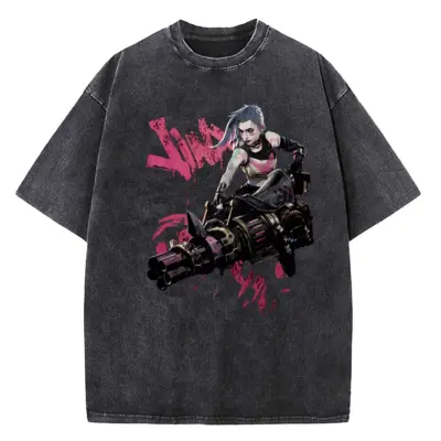 Arcane Jinx Zaun Rebel Aesthetic Cotton T-shirt