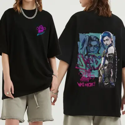 Jinx Arcane Neon Chaos Print T-shirt