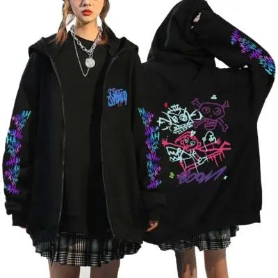 Arcane Jinx Fearless Zaun Outlaw Zipper Hoodie