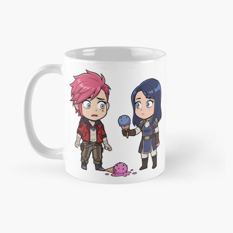 Arcane Chibi Vi Caitlyn Cupcake Mug - Image 2