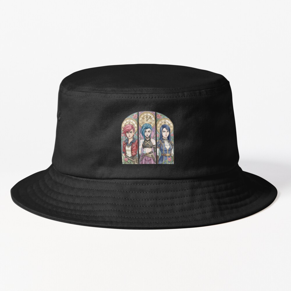 Arcane Vi Jinx Caitlyn Stained Glass Bucket Hat