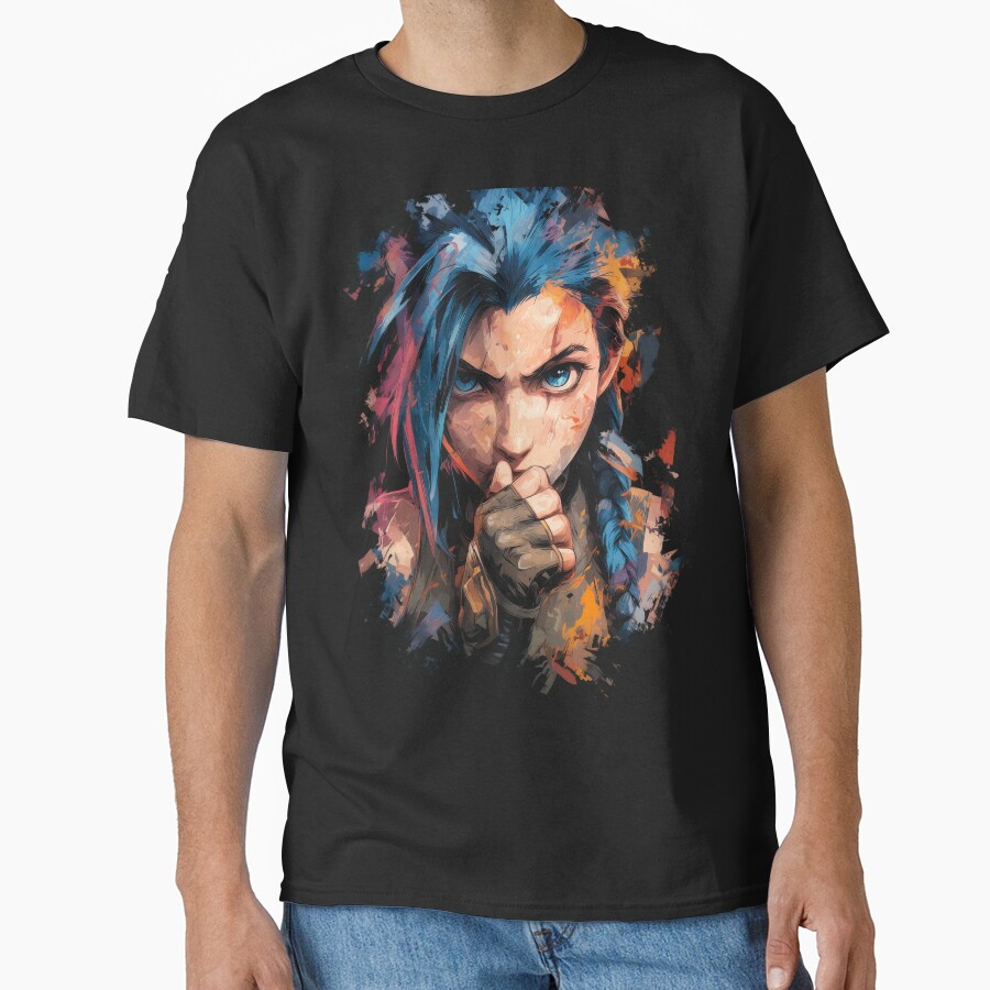 Arcane Blue Haired Zaun Anarchist T-shirt