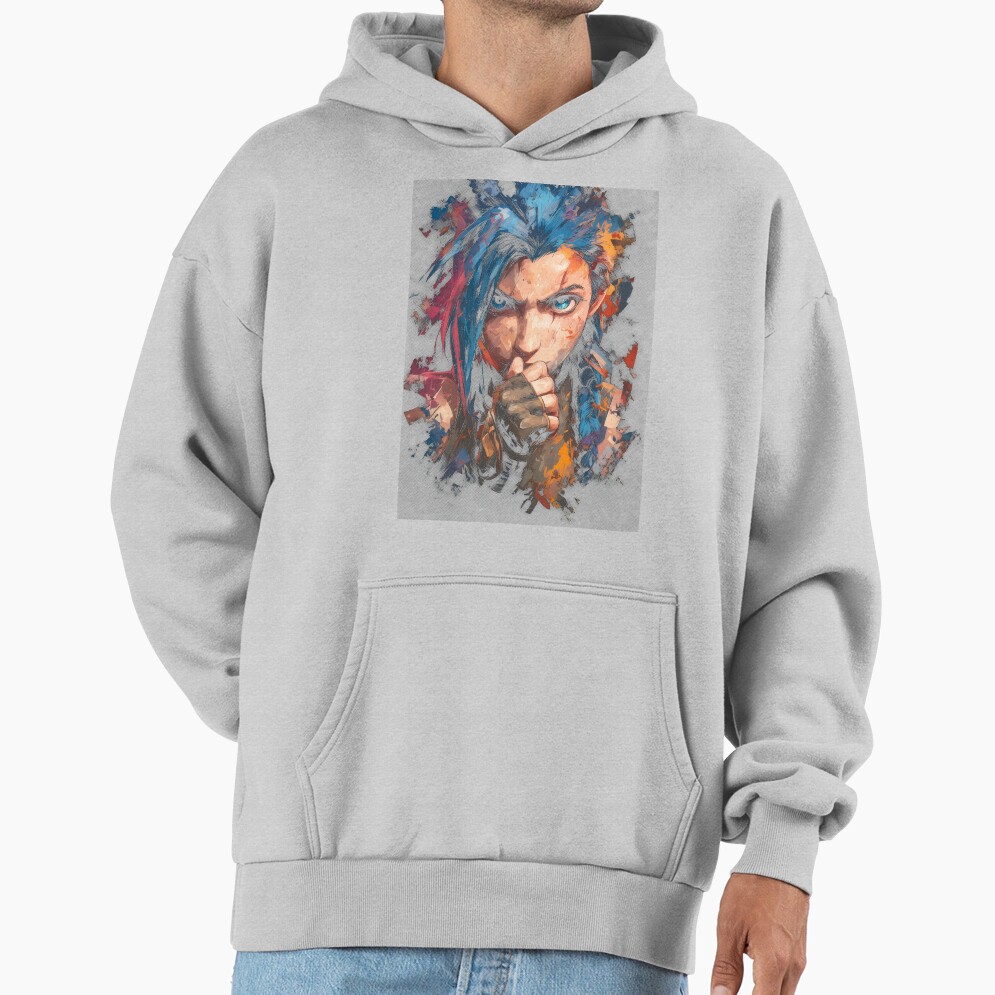 Arcane Blue Haired Zaun Anarchist Hoodie - Image 4