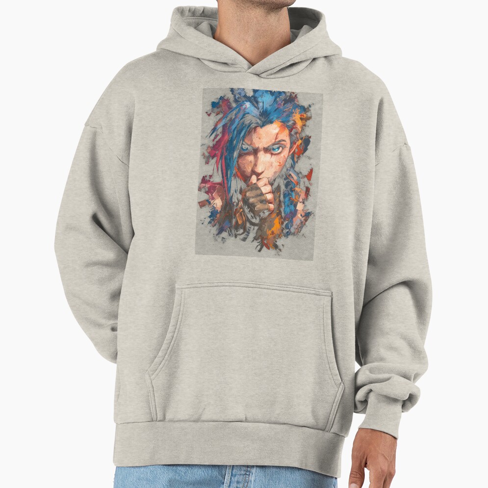 Arcane Blue Haired Zaun Anarchist Hoodie - Image 3
