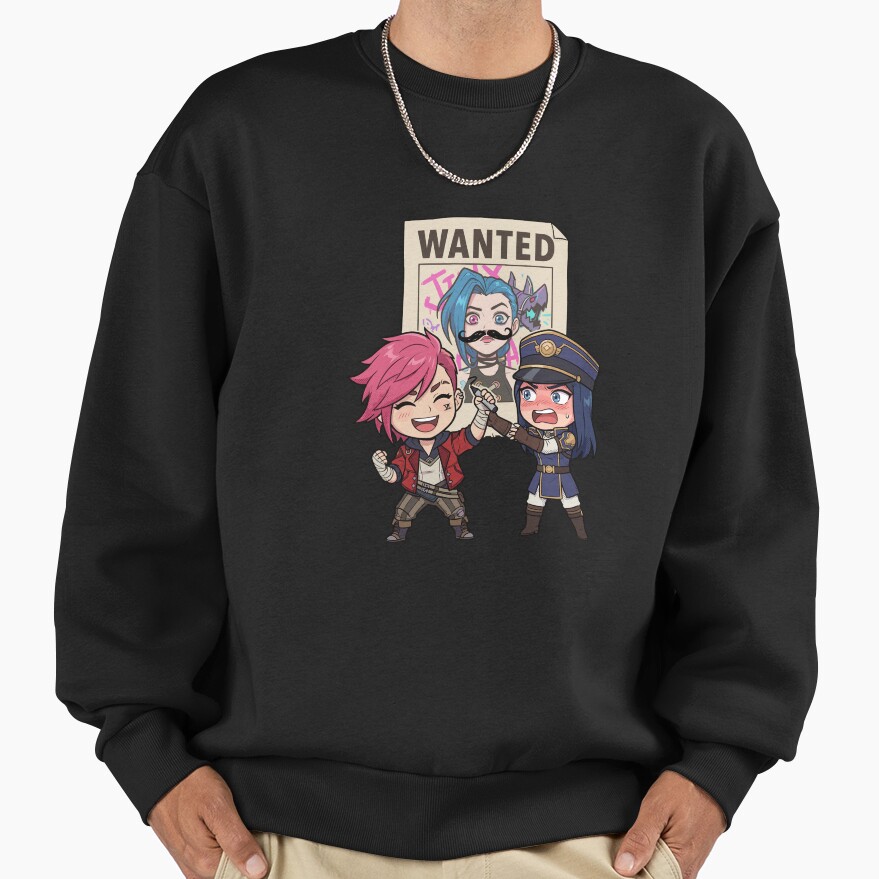 Arcane Vi Caitlyn Wanted Poster Sweatshirt - Image 3