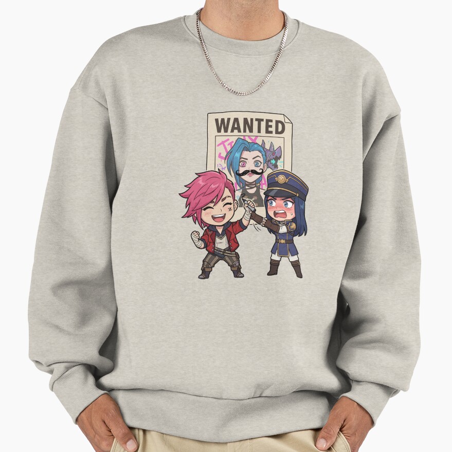 Arcane Vi Caitlyn Wanted Poster Sweatshirt - Image 4