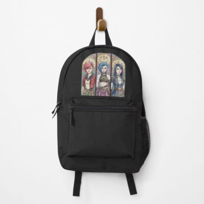 Arcane Vi Jinx Caitlyn Stained Glass Backpack