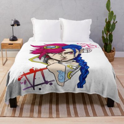 Arcane Jinx Vi Sisters Throw Blanket