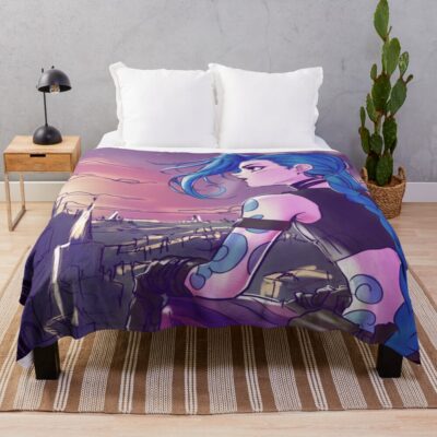 Arcane Piltover Zaun Skyline Throw Blanket