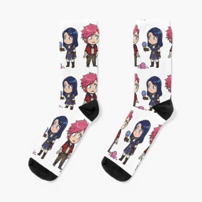Arcane Chibi Vi Caitlyn Cupcake Socks