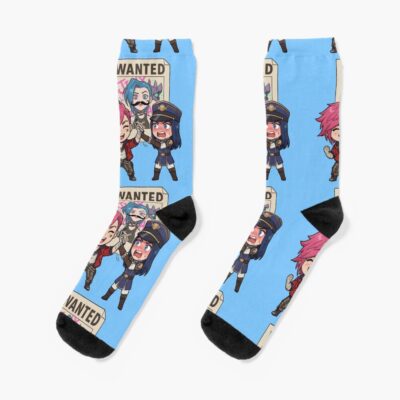 Arcane Vi Caitlyn Wanted Poster Socks