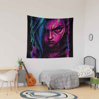 Arcane Angry Jinx Fury Tapestry