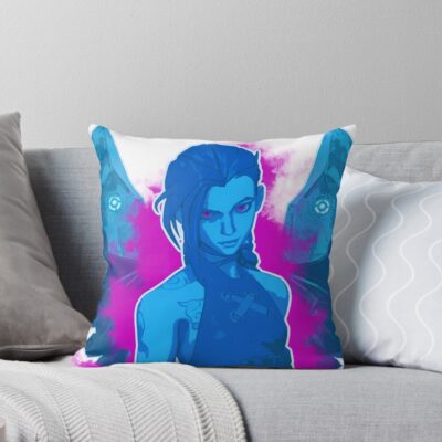 Arcane Blue Jinxshark Chaos Throw Pillow