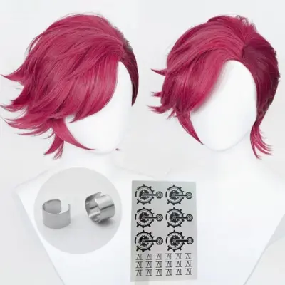 Arcane Vi Deep Rose Cosplay Wig Costume