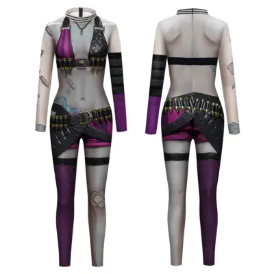 Arcane Jinx 3D Print Jumpsuit Cosplay Costume